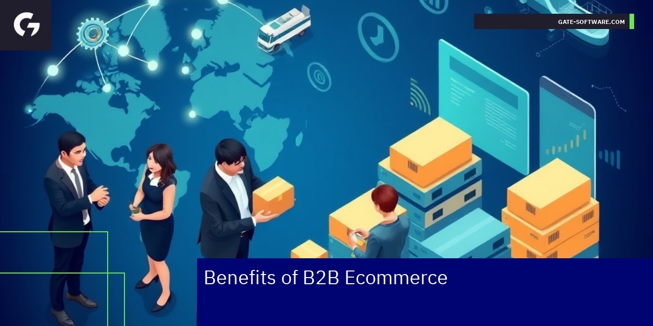 Abstract graphic showing B2B ecommerce growth and automation