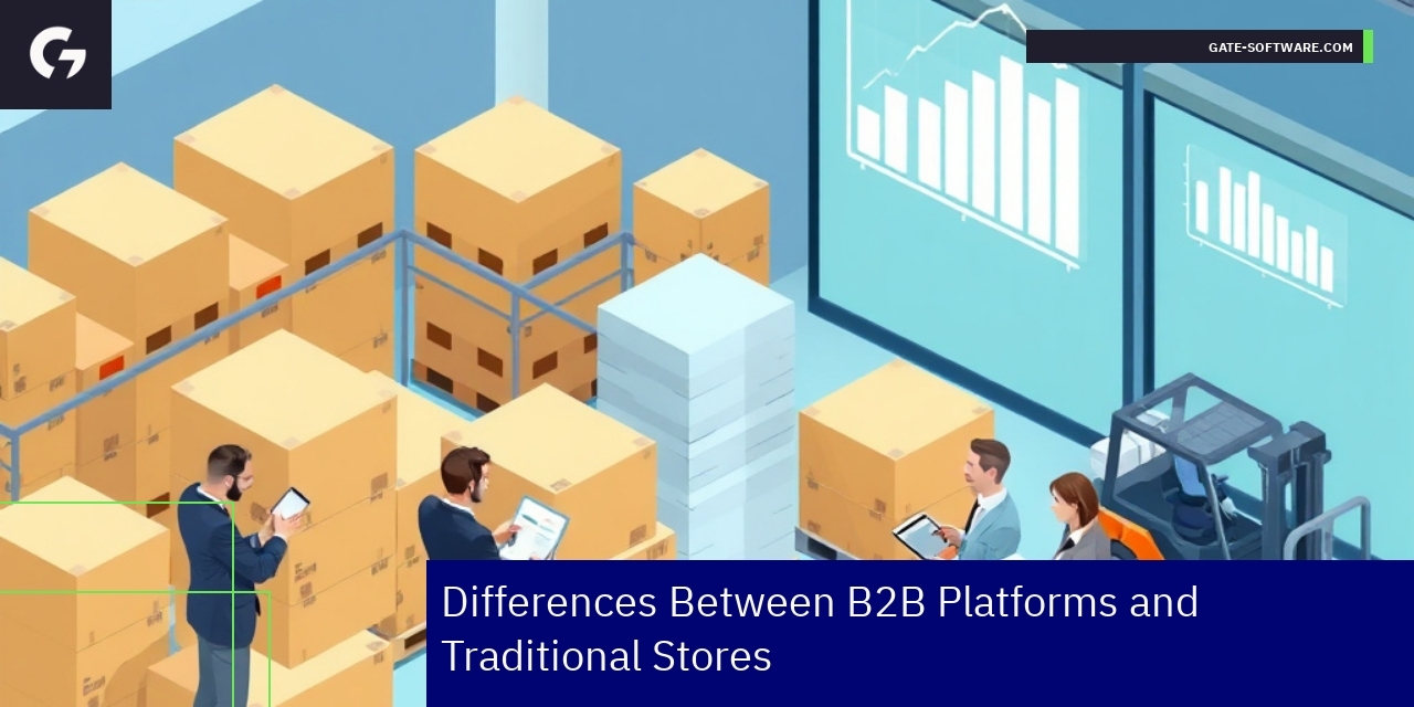 Differences Between B2B Platforms and Traditional Stores Comparison chart of B2B platforms and traditional stores features