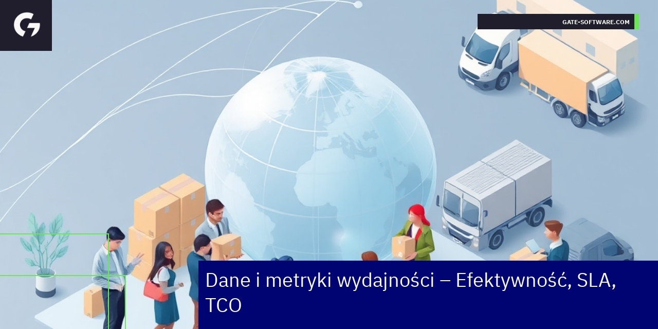 Wykresy i ikony obrazujące wydajność i terminowość