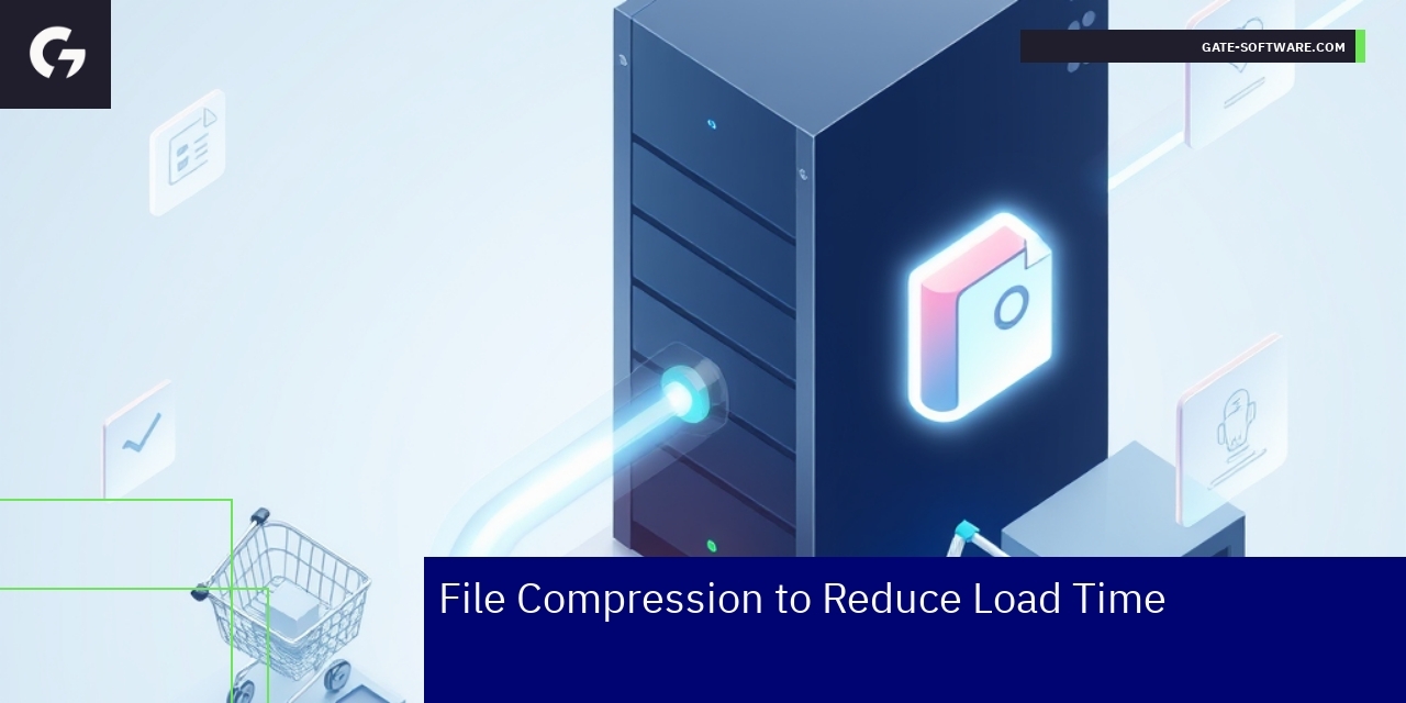 Illustration of file compression improving website speed
