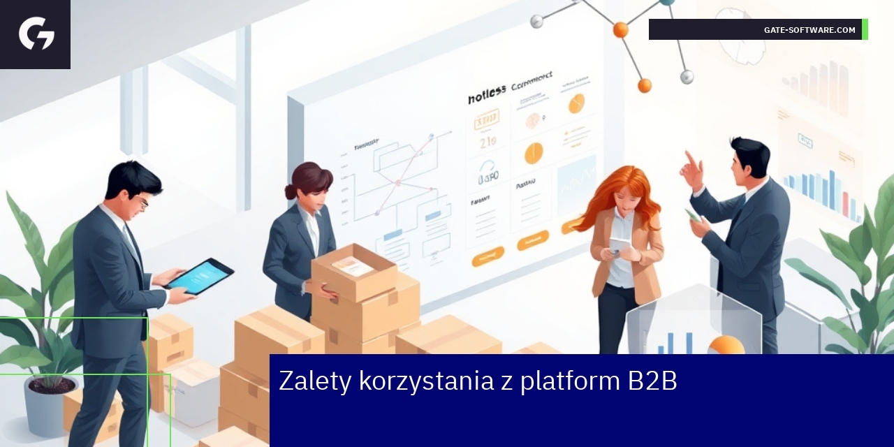 Schemat ilustrujący korzyści platform B2B