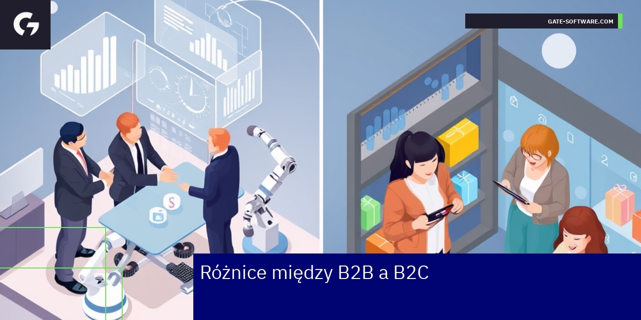 Schemat różnic między B2B a B2C w ecommerce