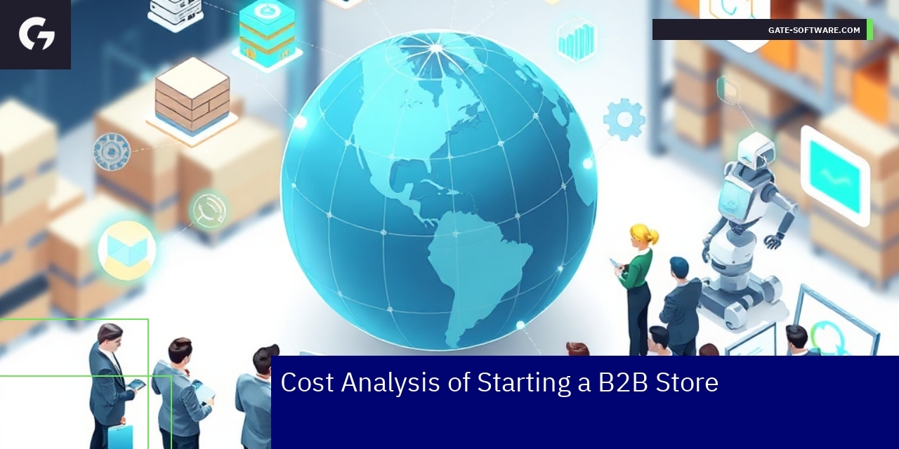 B2B Store Startup Cost Overview Diagram showing B2B e-commerce cost components
