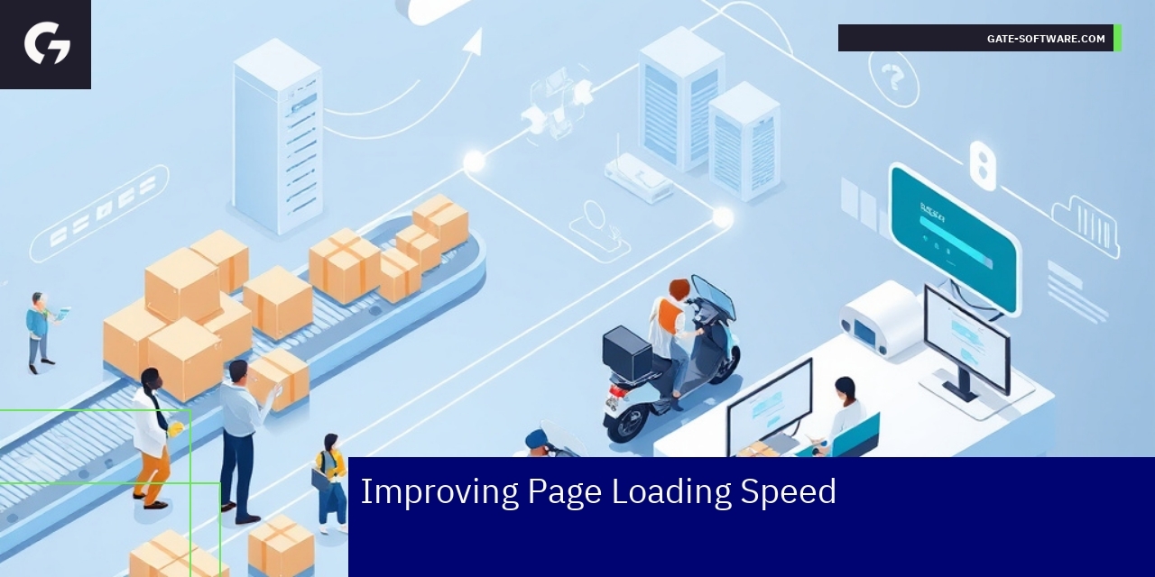 Graphical illustration of e-commerce page speed optimization