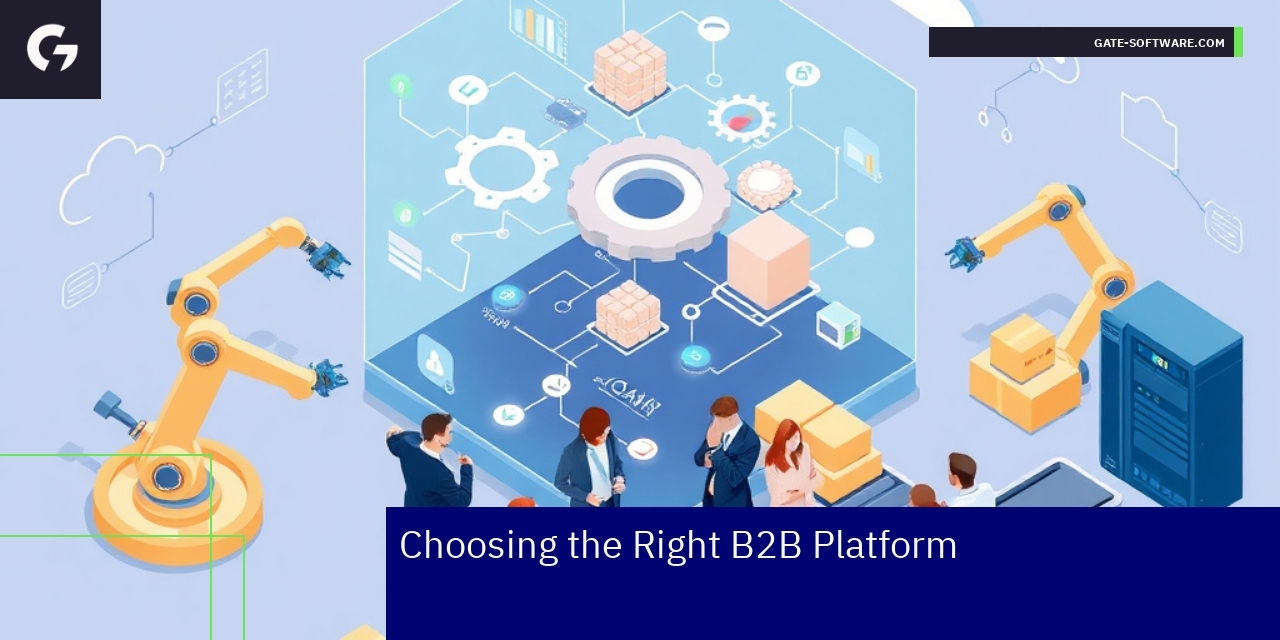 Business team analyzing B2B platform options