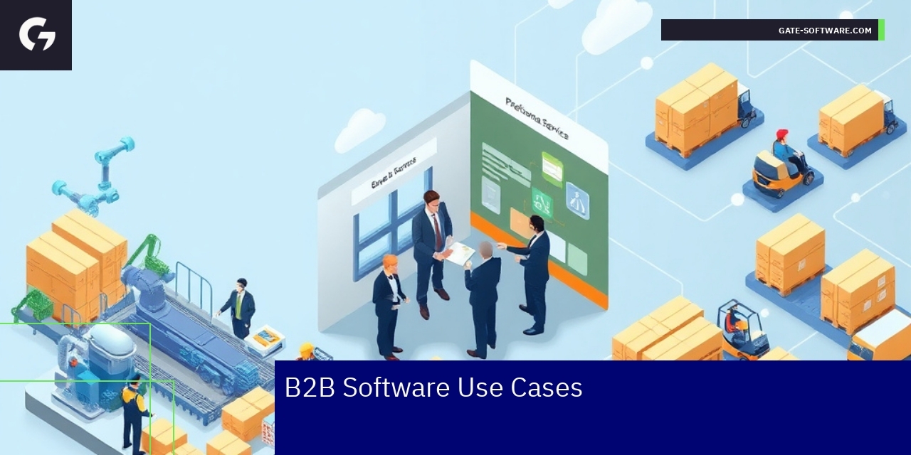 Illustration of B2B software in industrial and trade sectors