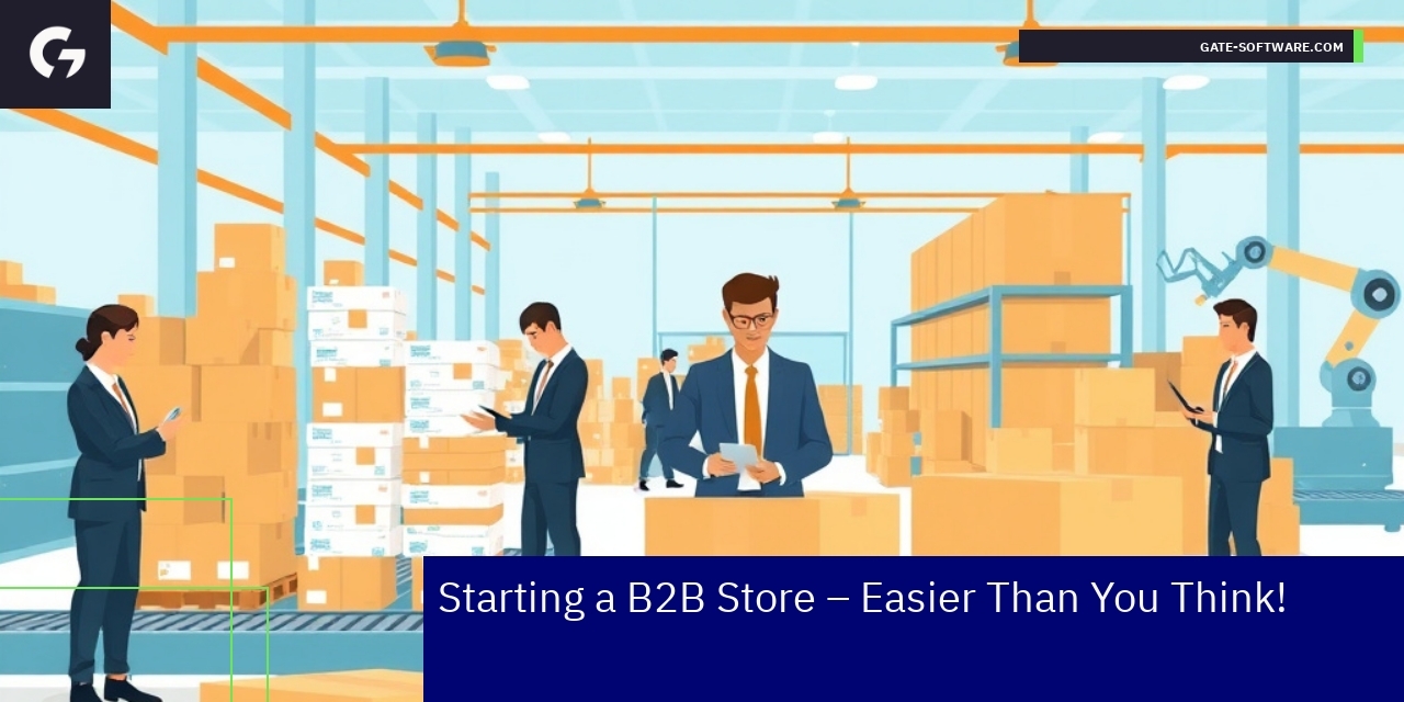 Business people using ecommerce B2B platform