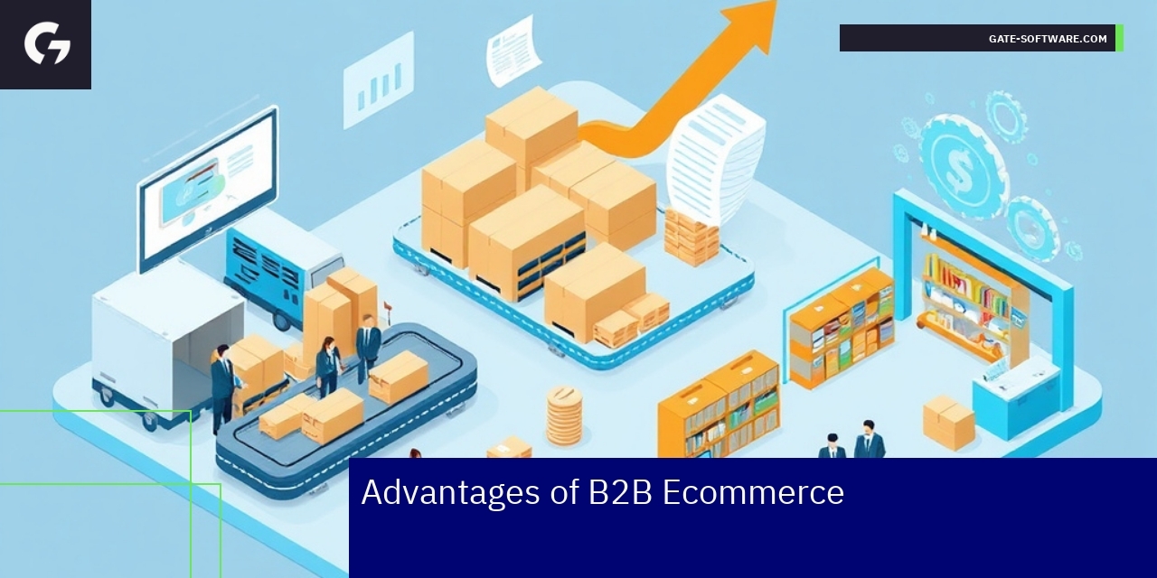 Business team using B2B ecommerce software interface