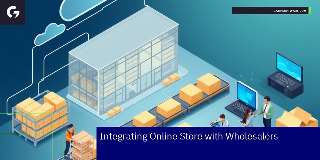 Diagram showing online store linked with wholesalers