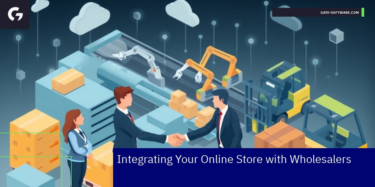 B2B Ecommerce Integration with Wholesalers Flowchart of online store and wholesaler integration