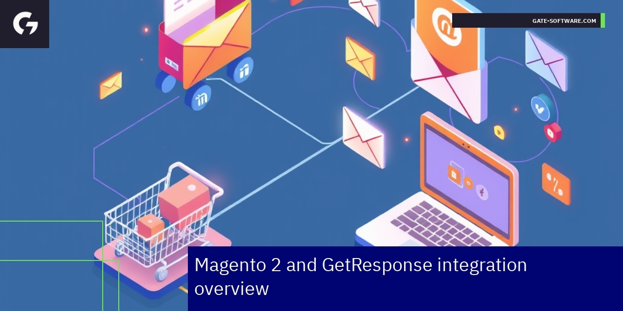 Diagram showing Magento 2 and GetResponse integration flow