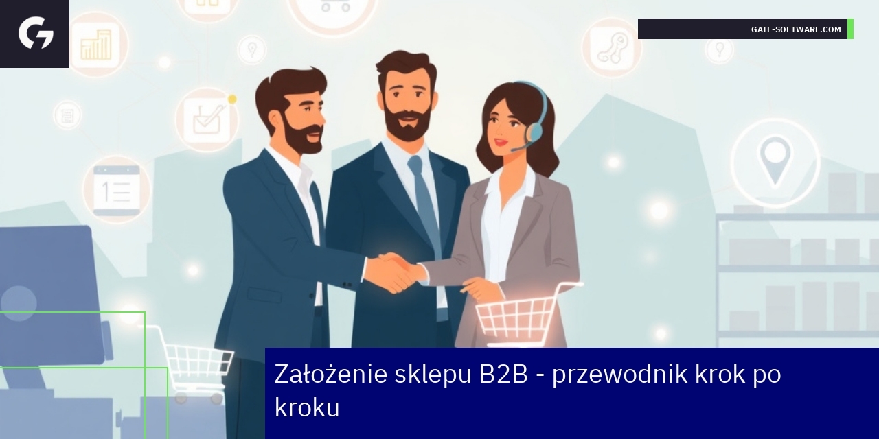 Przewodnik po założeniu sklepu B2B krok po kroku Schemat przedstawiający kroki zakładania sklepu B2B