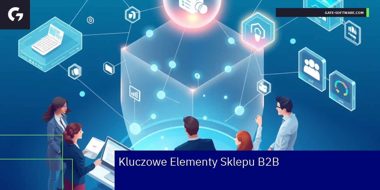 Schemat platformy B2B z użytkownikiem i systemami