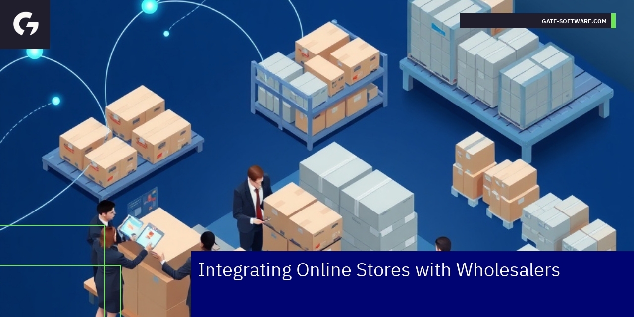 Diagram showing B2B ecommerce integration with wholesalers