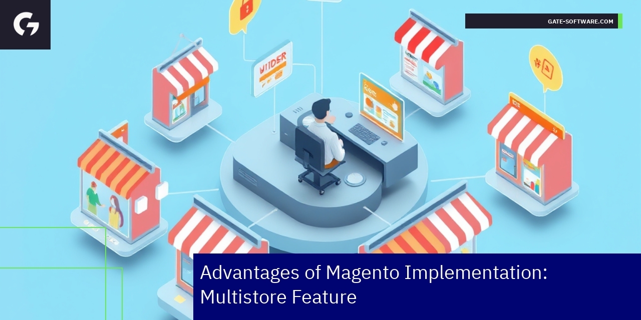 Diagram showing Magento multistore management