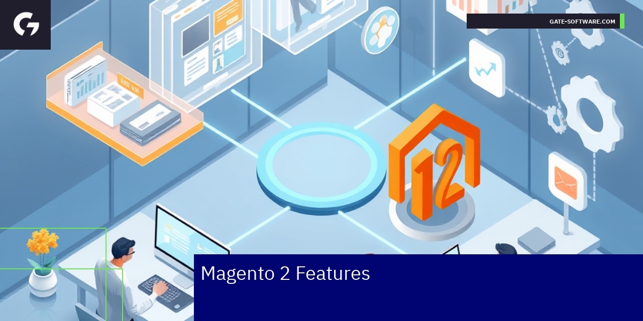 Illustration of Magento 2 eCommerce platform features