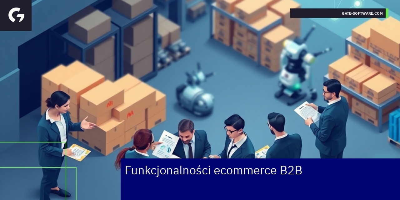 Kluczowe funkcjonalności ecommerce B2B dla firm Schemat funkcji platformy ecommerce B2B dla biznesu