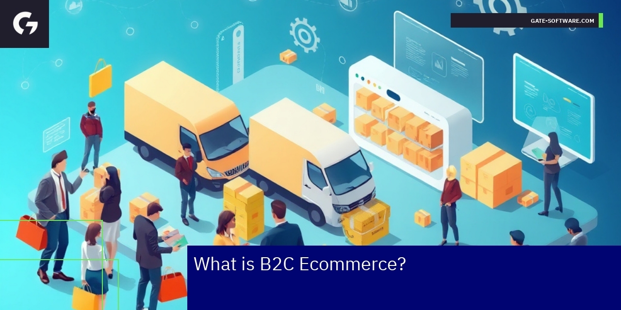 Ecommerce marketing concepts with B2C and B2B elements