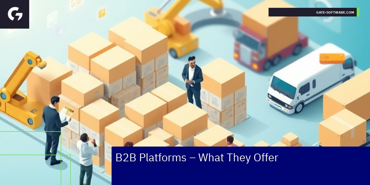Diagram showing B2B platform functionalities and benefits