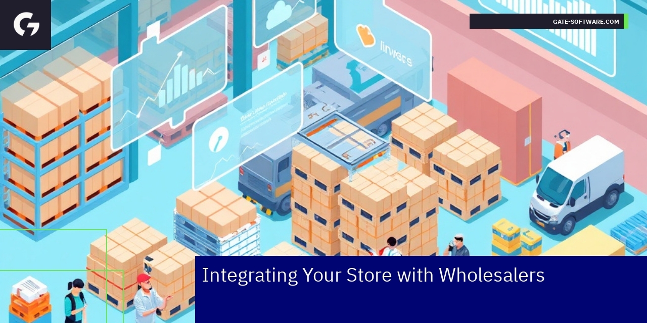 Diagram of B2B store and wholesaler integration process