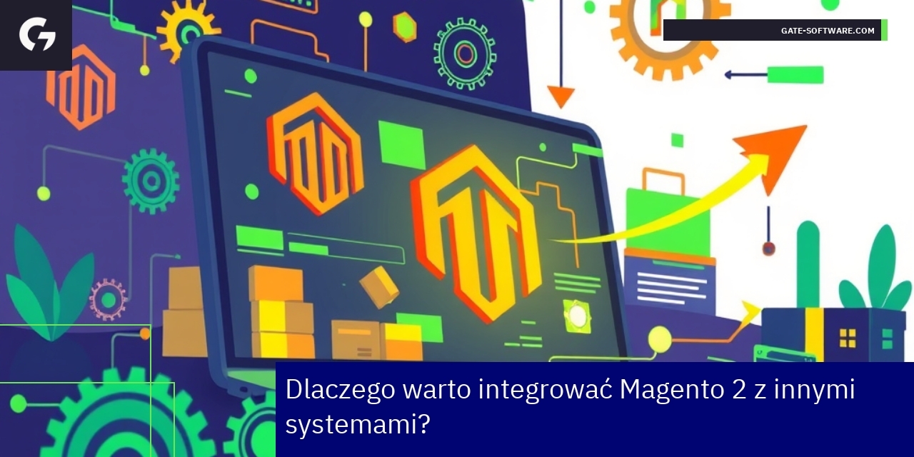 Korzyści z integracji Magento 2 Grafika przedstawiająca integrację systemów