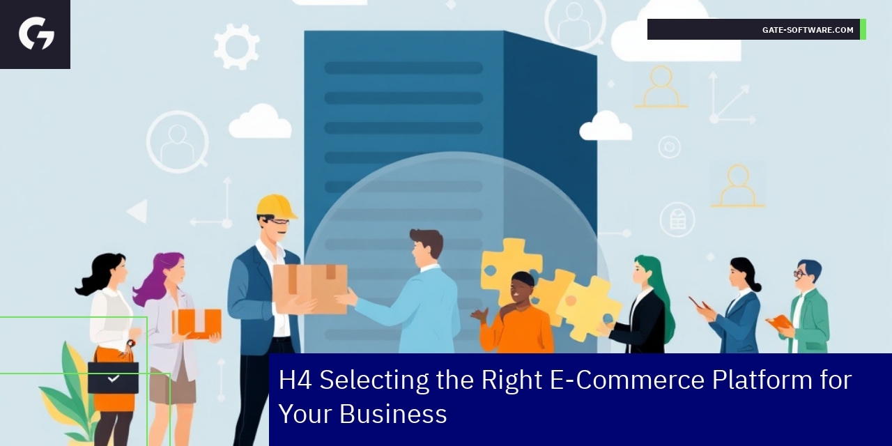 Business person selecting e-commerce platform on laptop
