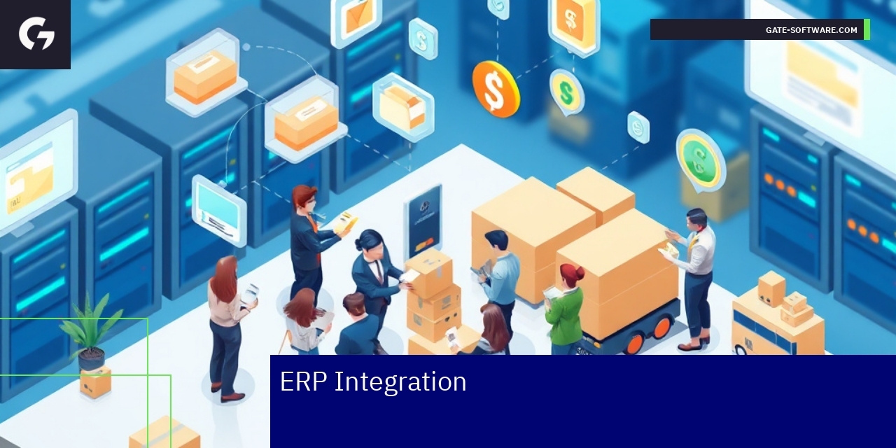 Key Benefits of ERP Integration in B2B Graphic showing ERP and B2B platform integration