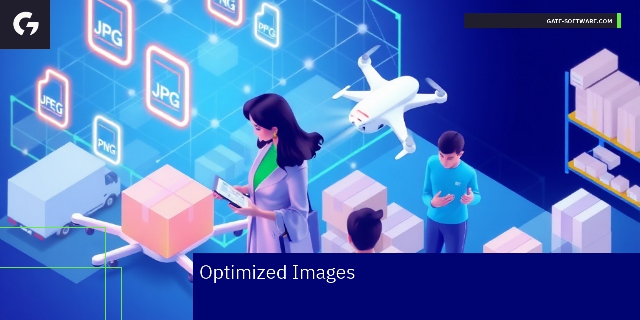 Illustration showing optimized image formats and tools