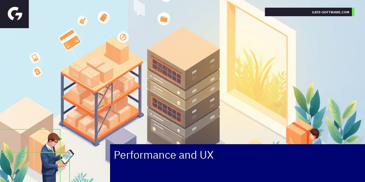 Laptop showing webshop with performance graphs