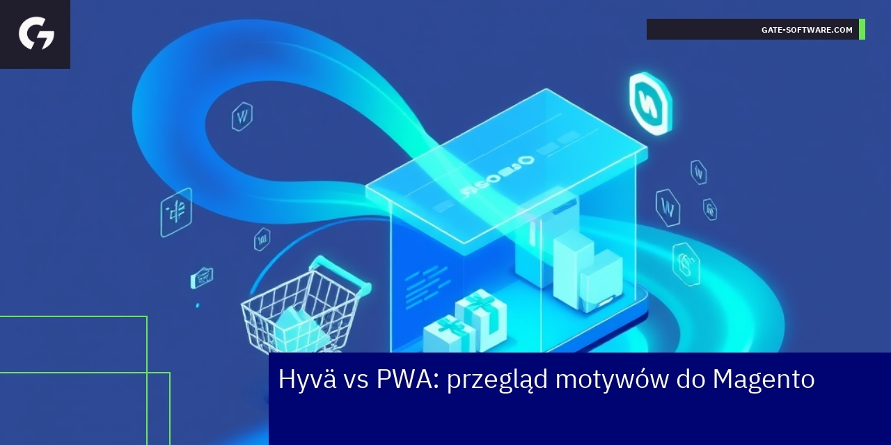 Porównanie hyva theme i PWA dla Magento Schemat przedstawiający hyva i PWA w Magento