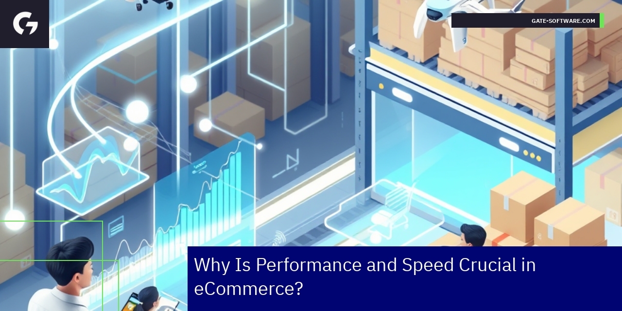 eCommerce speed performance concept with web icons
