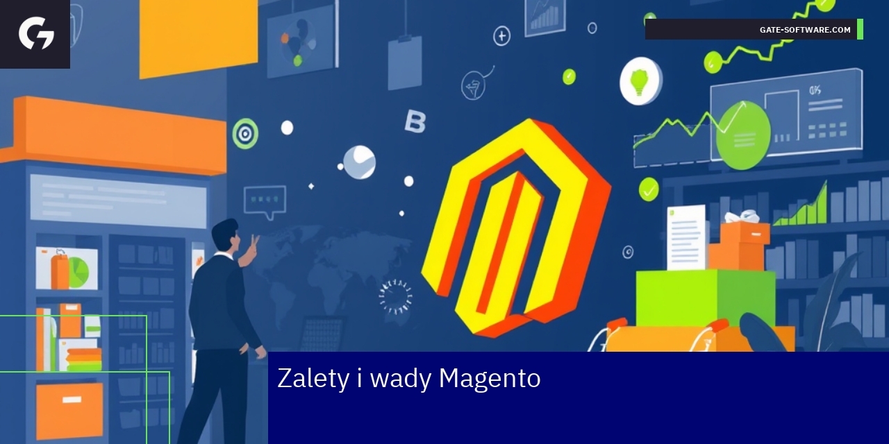 Zalety i wady platformy Magento Zalety i wady Magento na grafice