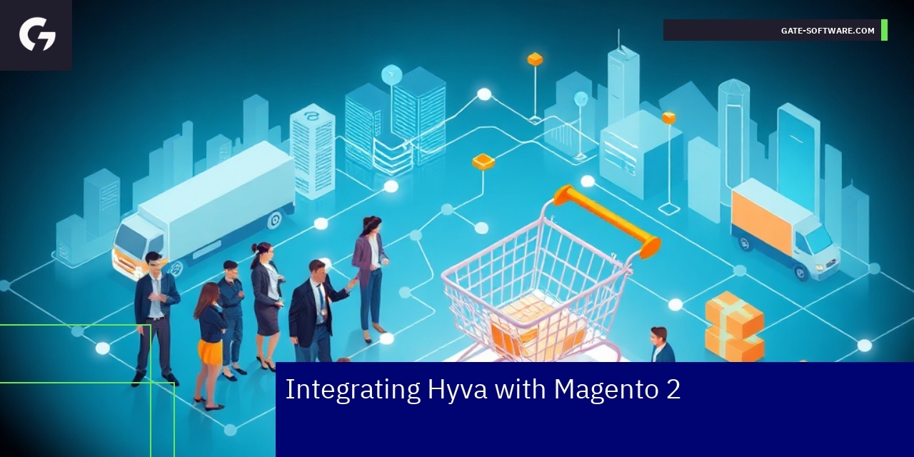 Diagram of Hyva theme working with Magento backend