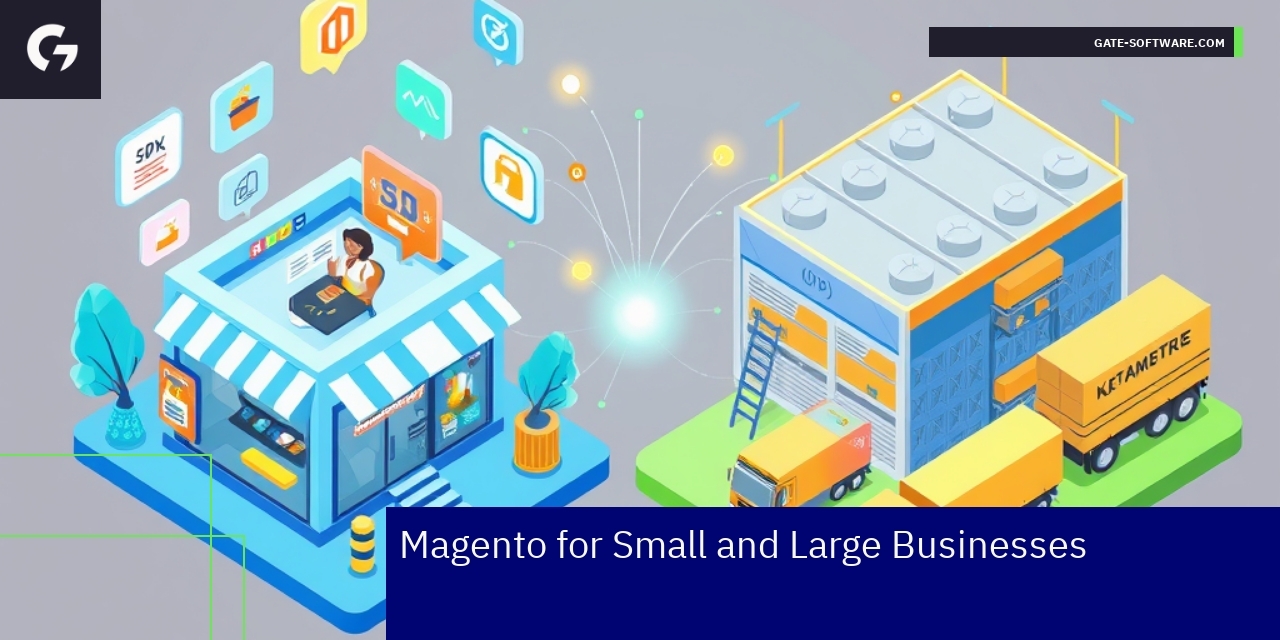 Diagram showing Magento benefits for businesses