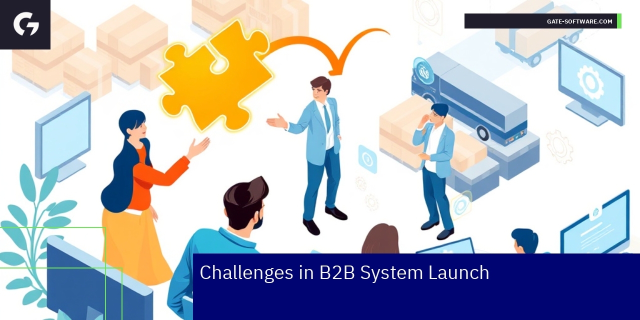 Businesspeople discussing B2B system and training