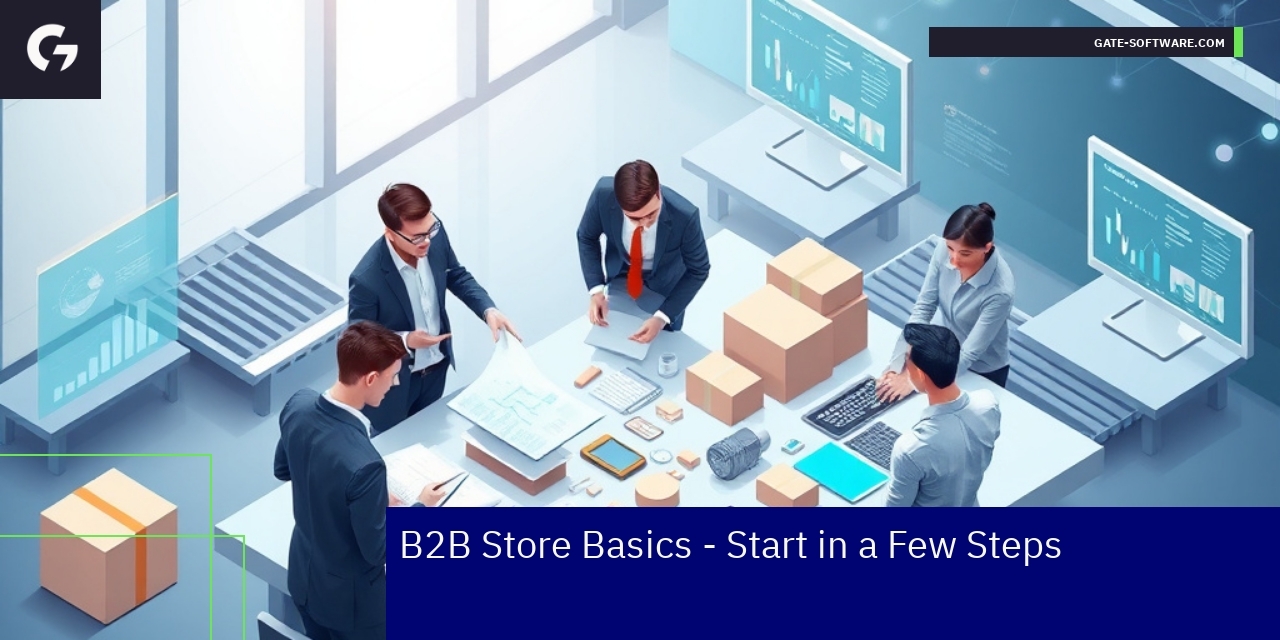 Business professionals discussing B2B ecommerce platform