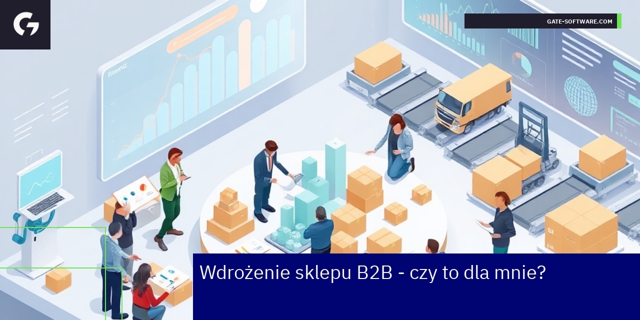 Biznesowy sklep internetowy B2B na ekranie komputera