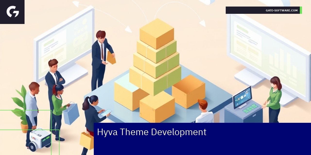Diagram showing Hyva theme development stages and workflow