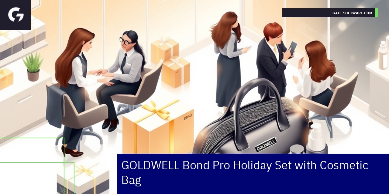 GOLDWELL haircare products with cosmetic bag displayed