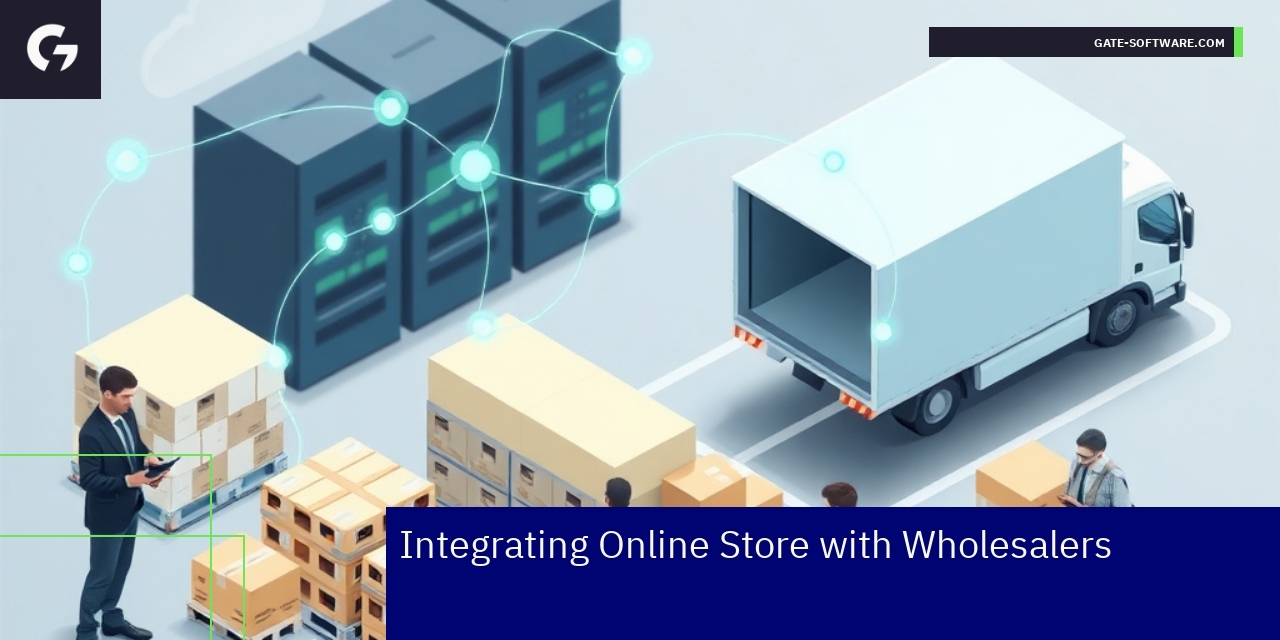 Diagram showing online store and wholesaler integration process