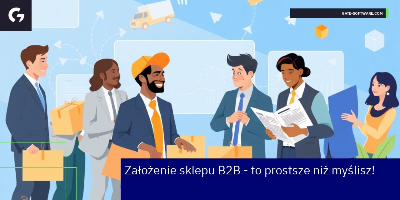 Schemat zakładania sklepu B2B z krokami i ofertami