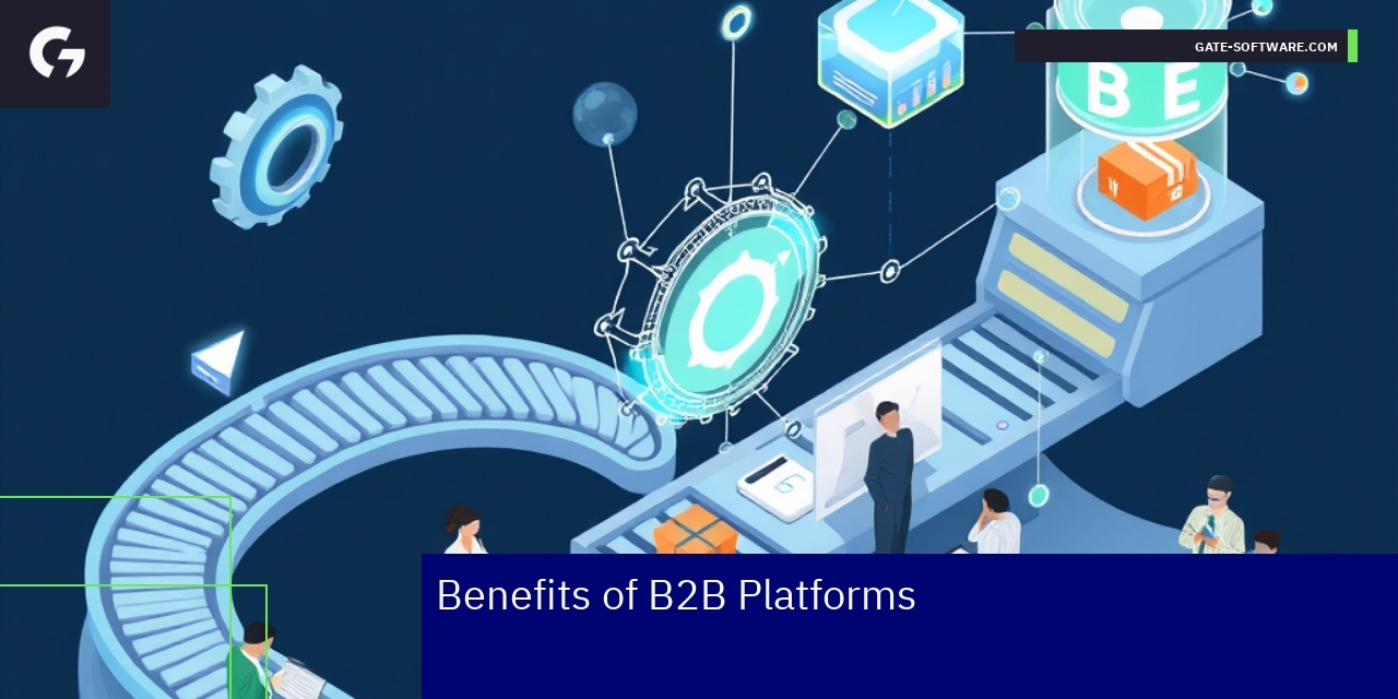 Business professionals using B2B platform interfaces