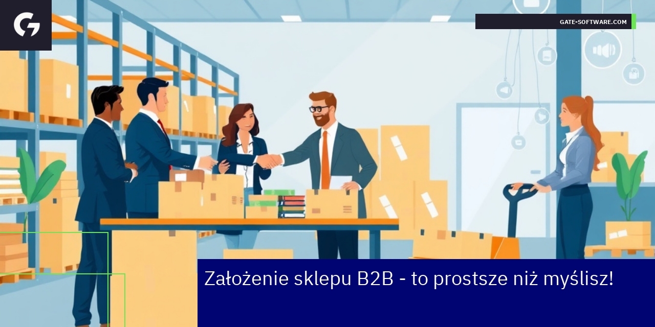 Schemat platformy sklepu B2B z elementami transakcji