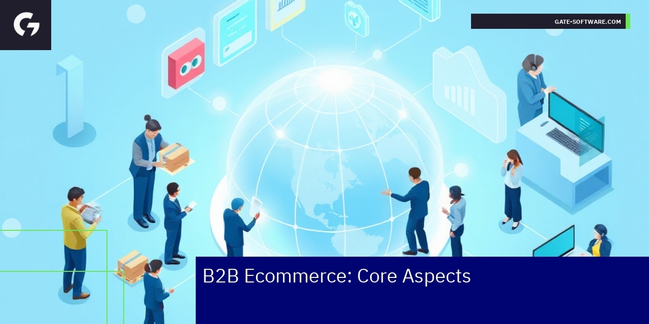 Illustration of B2B ecommerce sales, orders, and service
