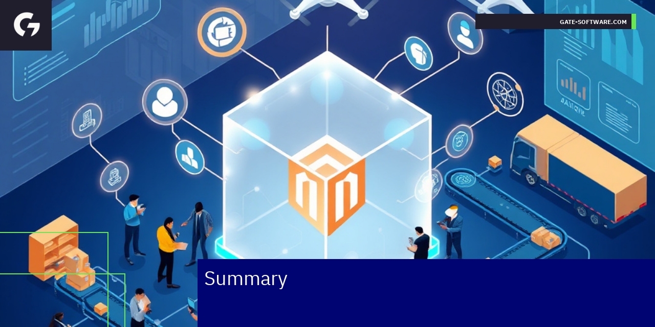 B2B eCommerce Efficiency with Magento™ Businesspeople using digital eCommerce platform