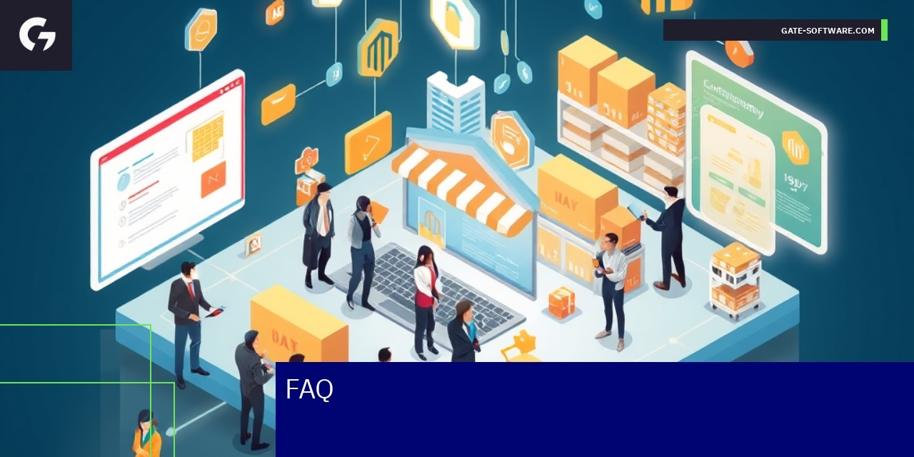 eCommerce platform icons with growth and customization symbols