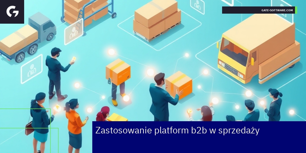 Grafika przedstawiająca platformę B2B i sprzedaż