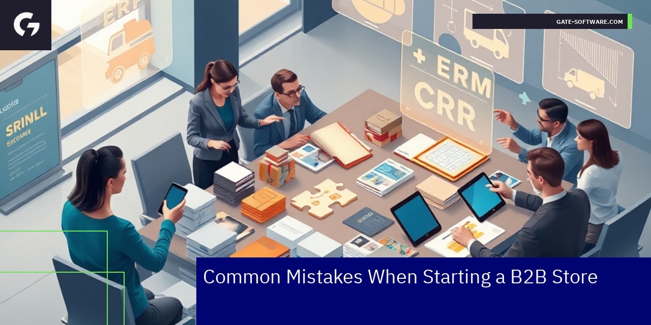 Business team discussing B2B online store strategy