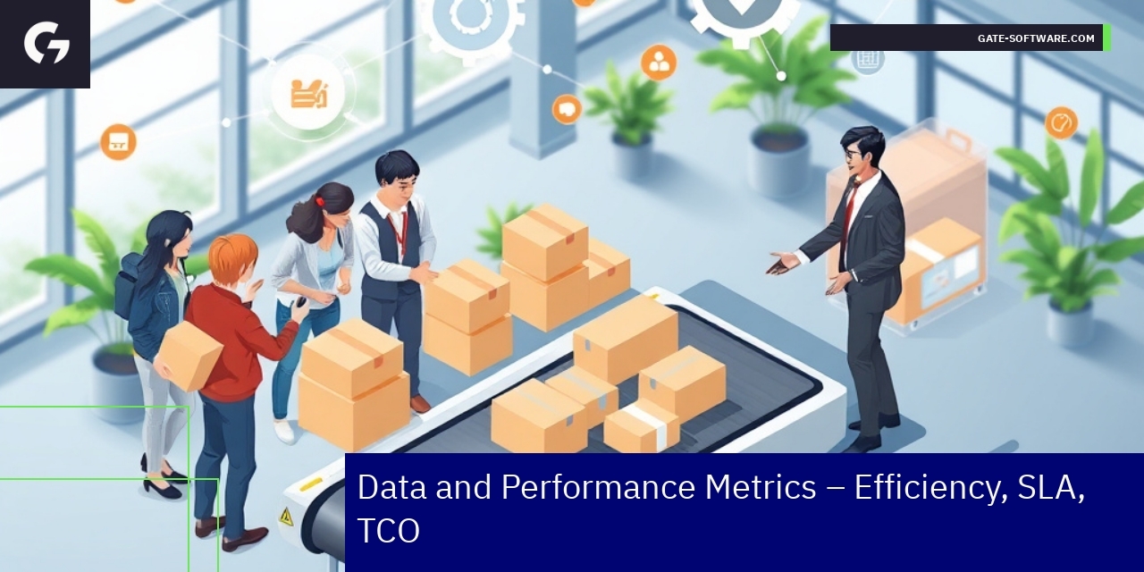 Graph showing B2B efficiency, SLA, TCO and project stats