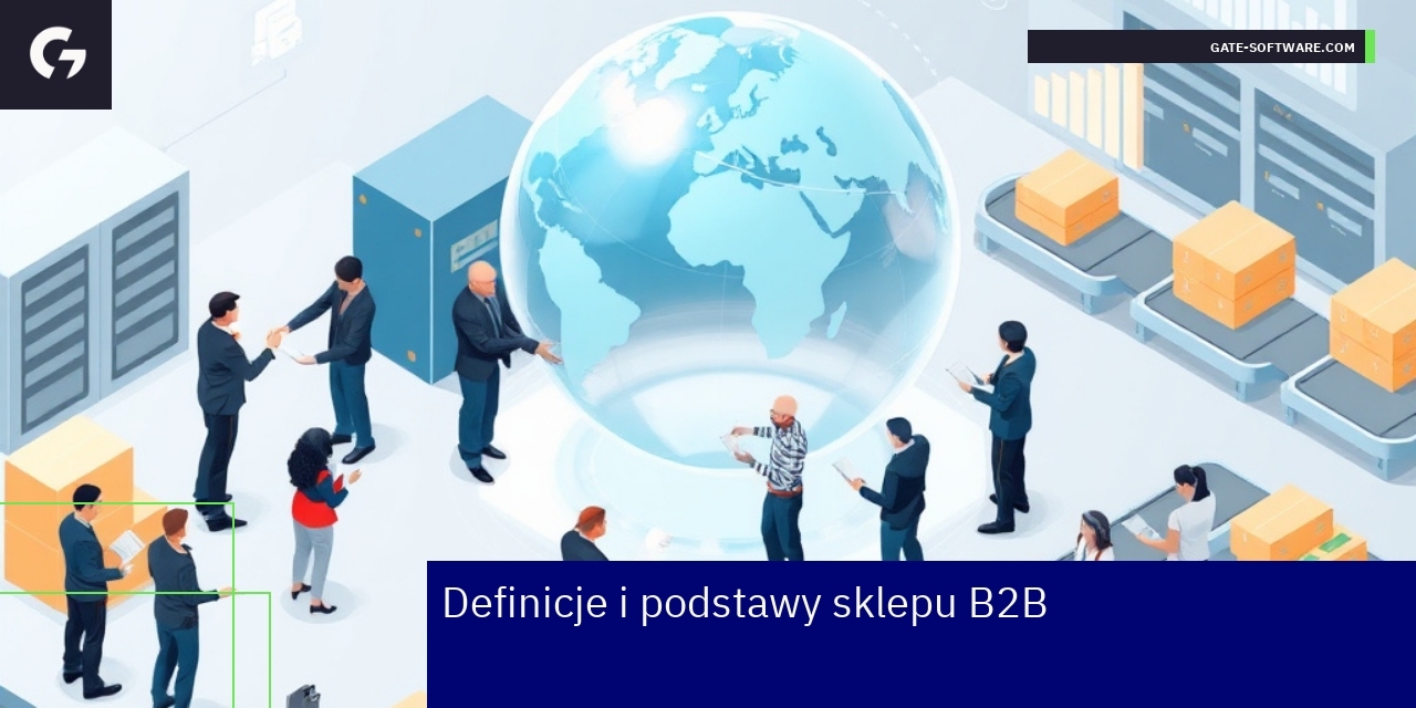 Schemat platformy e-commerce B2B i interfejs użytkownika